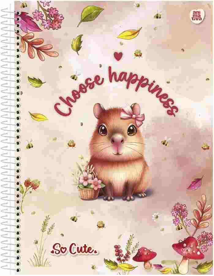 CADERNO ESPIRAL 1/4 C.D.SO CUTE 